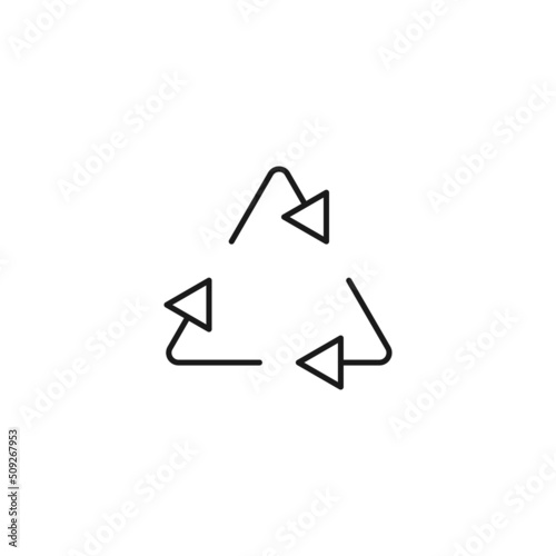 Free Download Ecology, nature, eco-friendly concept. Outline symbol drawn with black thin line. Suitable for adverts, packages, stores, web sites. Vector line icon of arrows in form of triangle - GFXLoad