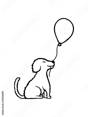 Sitzend Luftballon Hund cool 