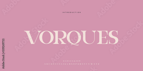 Royal, an elegant alphabet font and number. Premium uppercase fashion Design typography. vector illustration