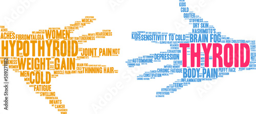 Thyroid Word Cloud on a white background. 