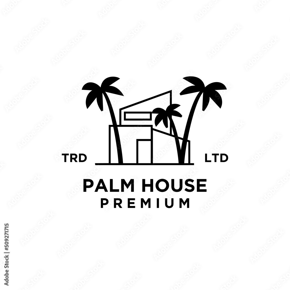 palm house vector logo design