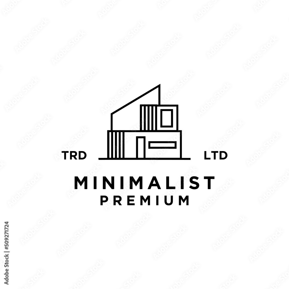 minimalist house vector logo design