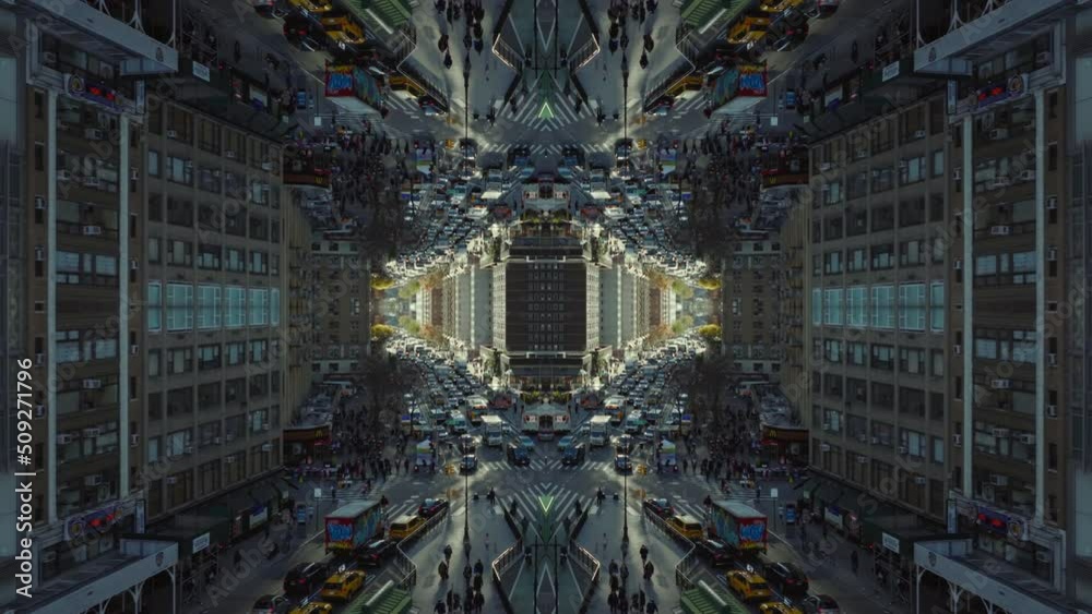 Heavy traffic on road intersection. Vehicles passing through square in city. Abstract computer effect digital composed footage. Heavy traffic on road intersection. Vehicles passing through square in city. Abstract computer effect digital composed footage.