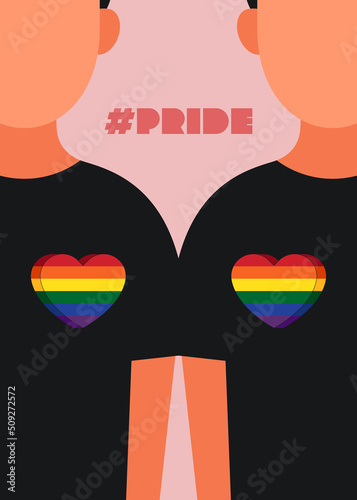 LGBTQ community pride month poster design template with a couple