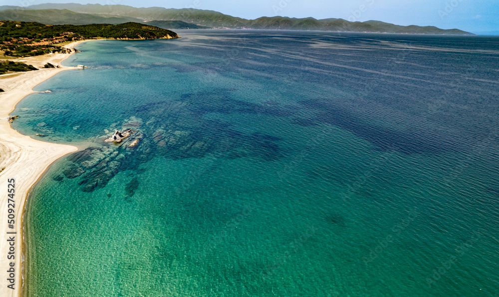 Obraz premium panoramic view of the mediterranean coastline in azure