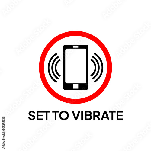 Quadro em tela Vector logo recommendation for cellphones set to vibrate
