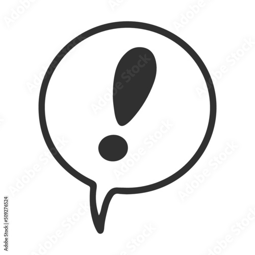 Exclamation mark cloud icon. Blogger advising product online to audience vector illustration. Person promoting services in social media to potential buyers. Online engagement