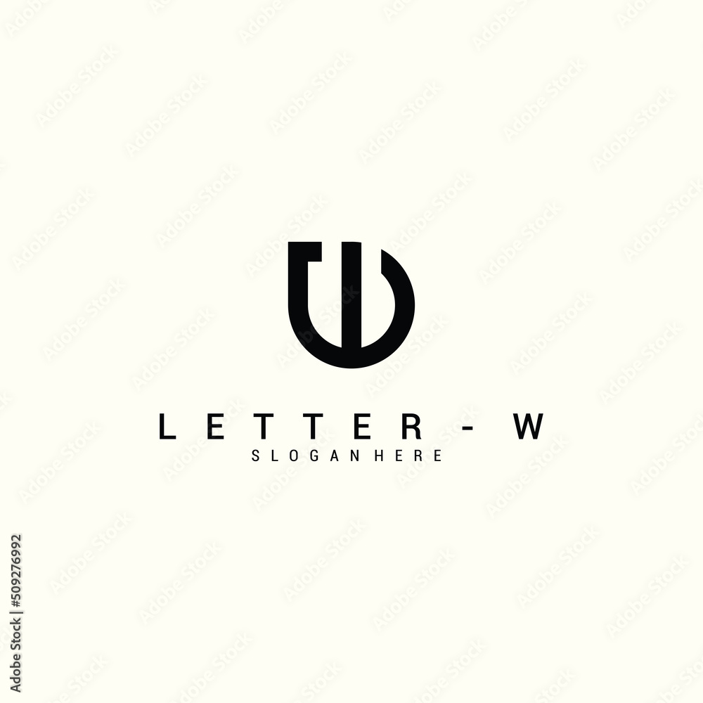 Obraz premium Initial logo w round premium vector premium vector Premium Vector