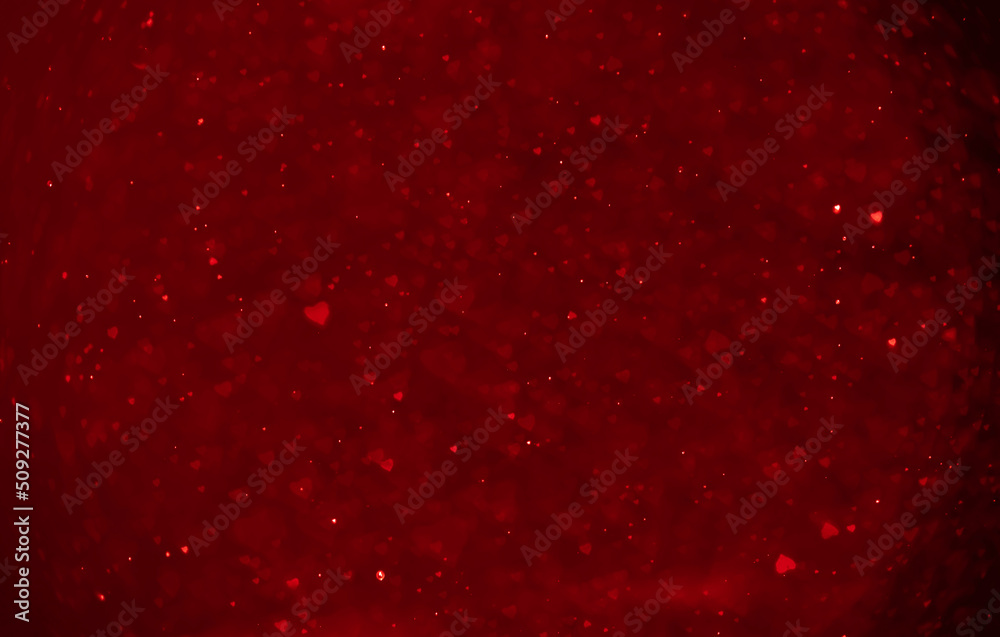 Red gradient bokeh glitter on heart theme background. Red gradient bokeh glitter on heart theme background.