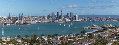 Auckland city harbour panorama, New Zealand photo
