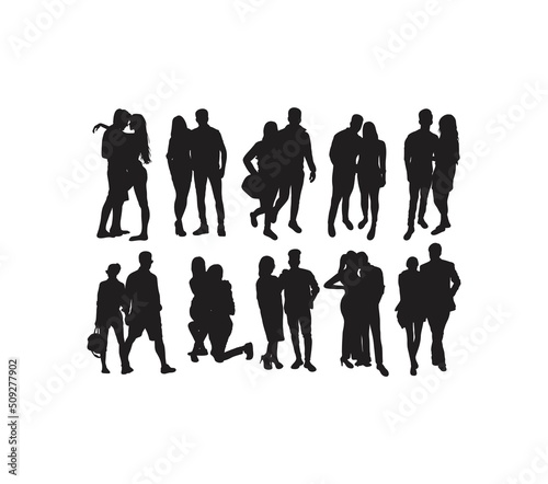 Couple People, art vector silhouette design