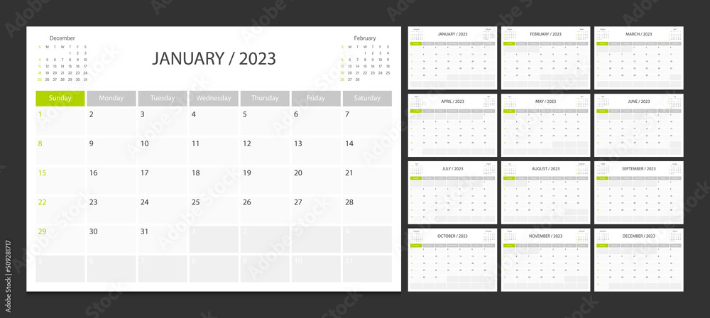 Calendar 2023 week start Monday corporate design planner template Calendar 2023 week start Monday corporate design planner template