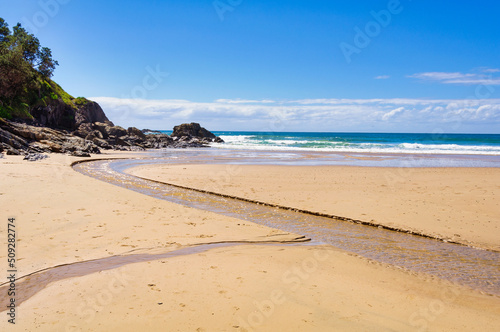 Tidal creek on Diggers Beach - Coffs Harbour, NSW, Australia