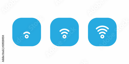 Wifi Signal  Wireless Network Icon Vector on square button