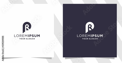 letter pr rp logo with minimal design
