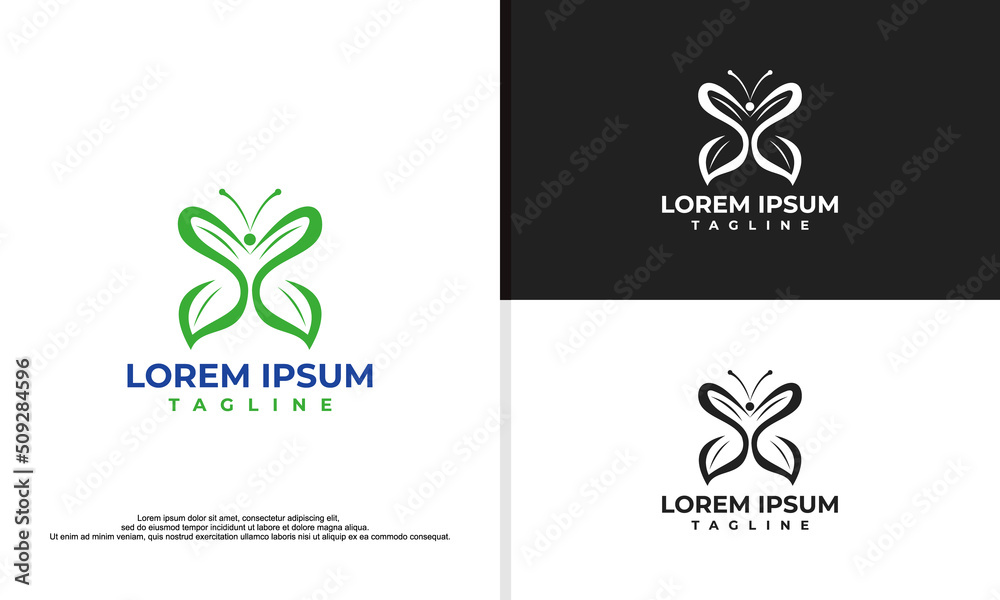 logo illustration vector graphic of butterfly combined with leaf, fit for beauty companies, etc.