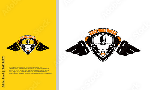 logo illustration vector graphic of boxer champion. suitable for sport, tournament, event, etc.