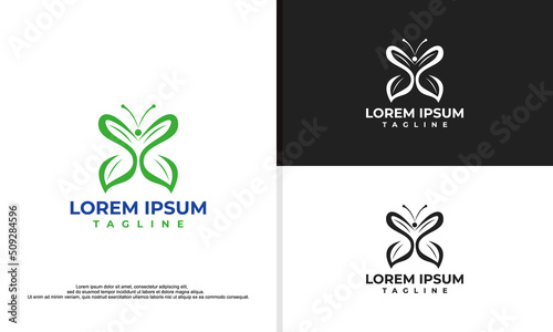 logo illustration vector graphic of butterfly combined with leaf, fit for beauty companies, etc.