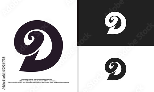 logo illustration vector graphic of letter d combined with horn.