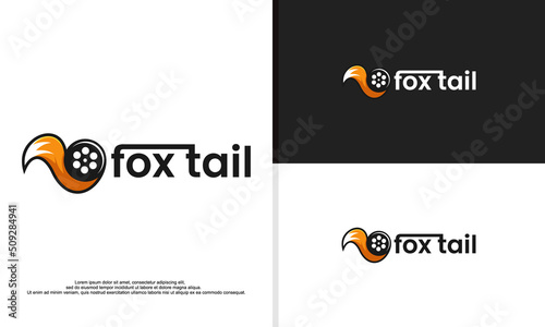 fox tail film logo icon design illustration