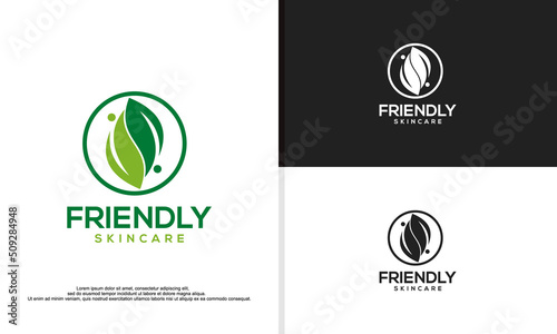 natural skincare logo design vector illustration