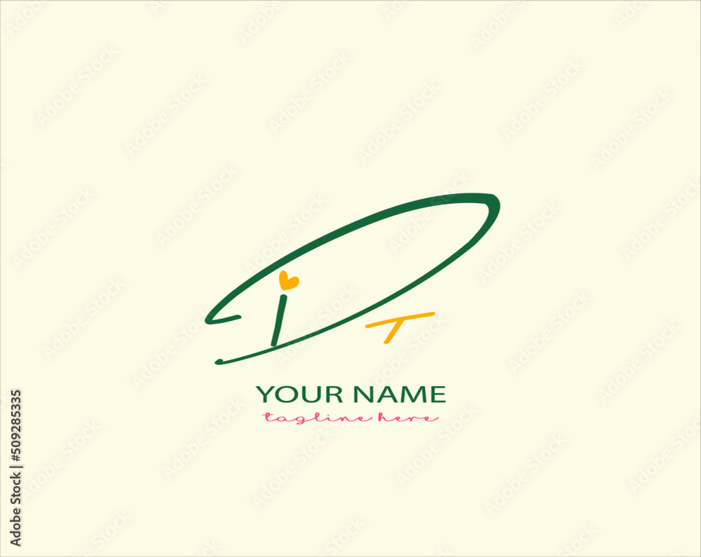 Logo vector of DT initial handwriting Logo vector of DT initial handwriting