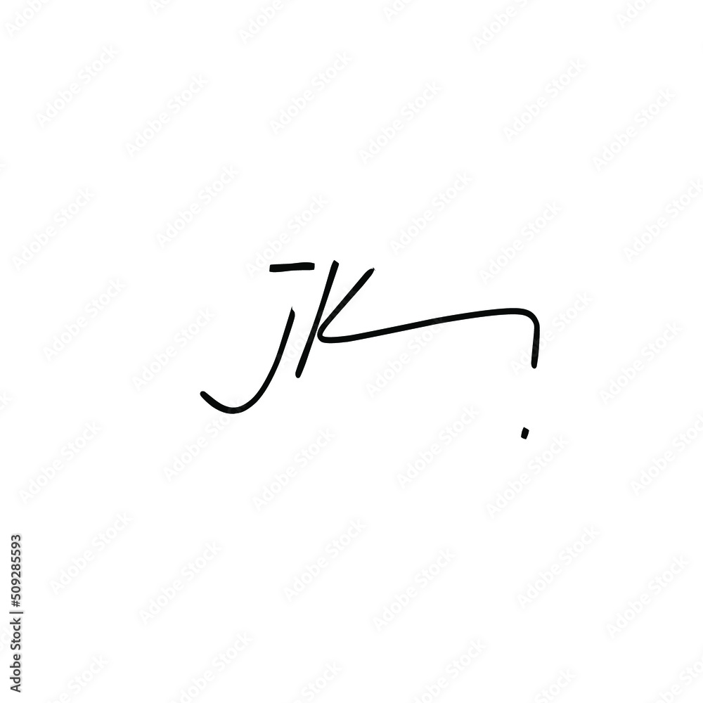 Logo vector of Jk initial handwriting Logo vector of Jk initial handwriting