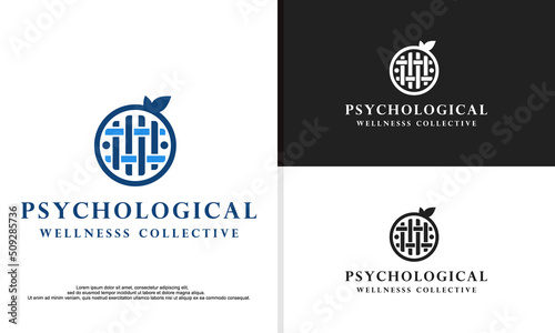 psychological logo design vector illustration