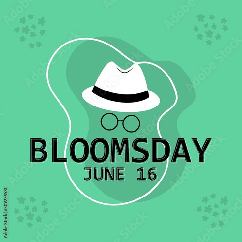 Blooms hat and glasses vector icon. Design Concept
Bloomsday, suitable for social media post templates, posters, greeting cards, banners, backgrounds, brochures. vector illustration photo