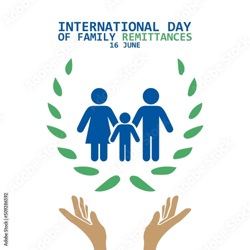 Family vector icon. Design concept
International Day of Family Remittances, suitable for social media post templates, posters, greeting cards, banners, backgrounds, brochures. vector illustration