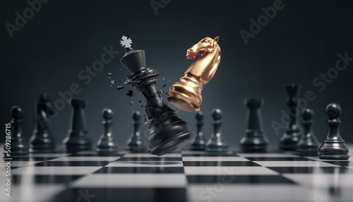 Foto chess competition Concept of Strategy business ideas, chess battle, business strategy concept