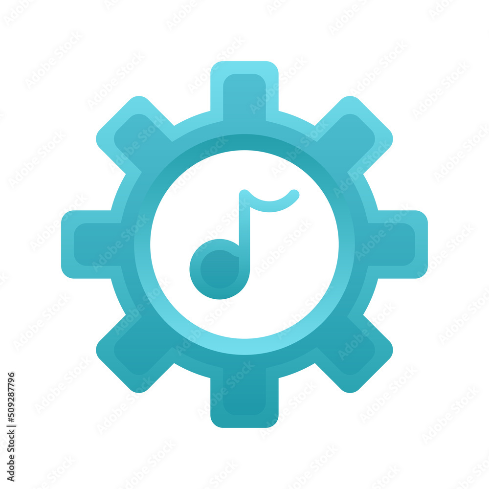 music gear logo gradient design template icon