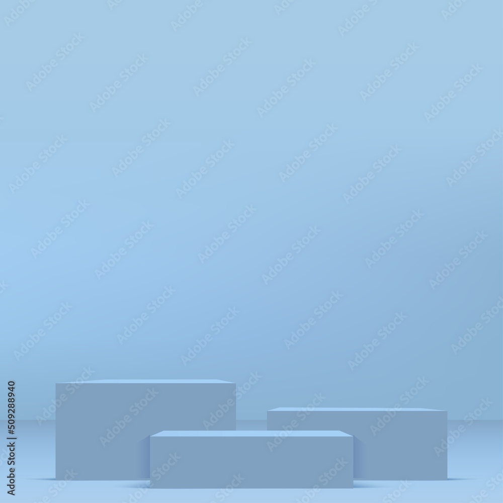 Blue podium in blue background for product presentation. Vector Blue podium in blue background for product presentation. Vector