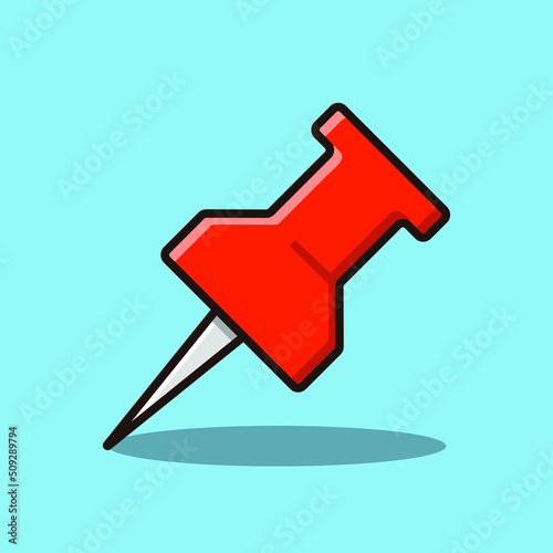 Push pin vector icon isolated object