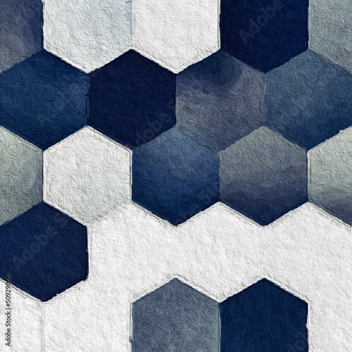 Geometric colorful pattern with a rough texture background. Background texture wall and have copy space for text. Picture for creative wallpaper or design art work.