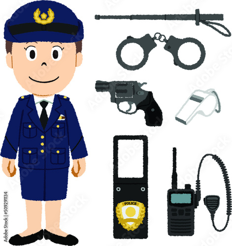 警察官の女性イラスト