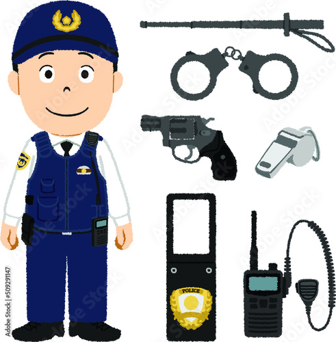 おまわりさんの男性イラスト