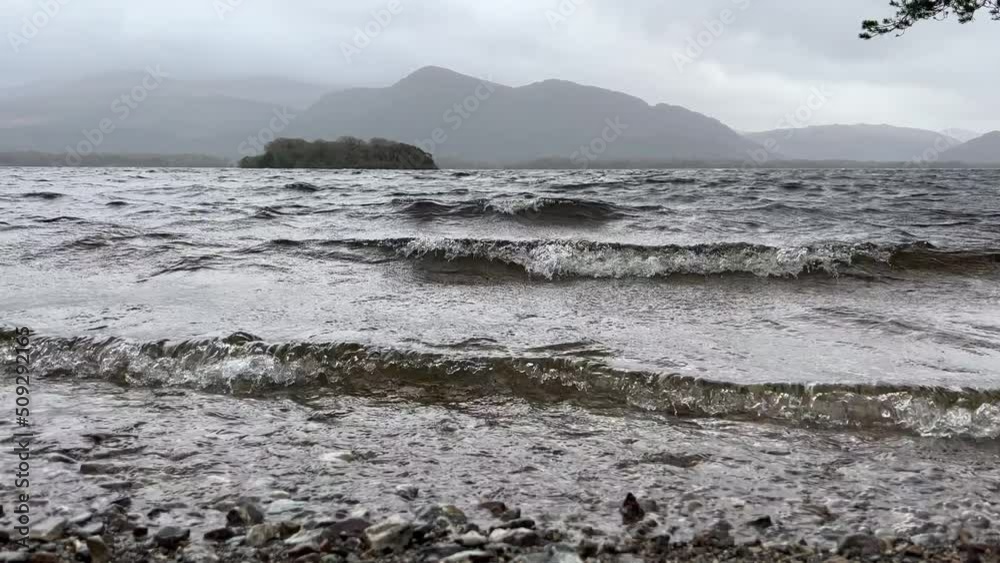 Waves on Lough Leane in Killarney National Park, Ireland. Waves on Lough Leane in Killarney National Park, Ireland.