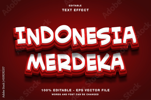 Indonesia Merdeka Independence Day 3D editable text style effect