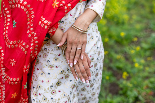 Indian Punjabi bride's hands close up