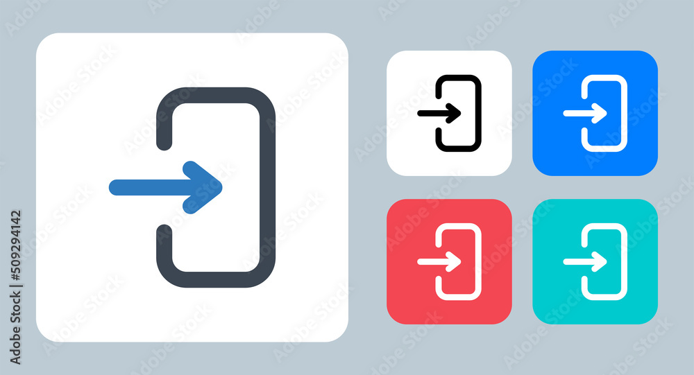 Login icon - vector illustration . Enter, Login, Signin, Sign up, In, Log in, Door, Inside, line, outline, flat, icons . Login icon - vector illustration . Enter, Login, Signin, Sign up, In, Log in, Door, Inside, line, outline, flat, icons .