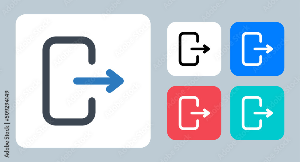 Logout icon - vector illustration . Logout, Exit, Out, Door, Leave, Outside, Sign out, Close, line, outline, flat, icons . Logout icon - vector illustration . Logout, Exit, Out, Door, Leave, Outside, Sign out, Close, line, outline, flat, icons .
