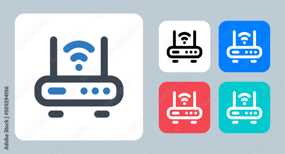 Router icon - vector illustration . Router, Wifi, Internet, Wireless, Modem, Network, Connection, Signal, line, outline, flat, icons . Router icon - vector illustration . Router, Wifi, Internet, Wireless, Modem, Network, Connection, Signal, line, outline, flat, icons .