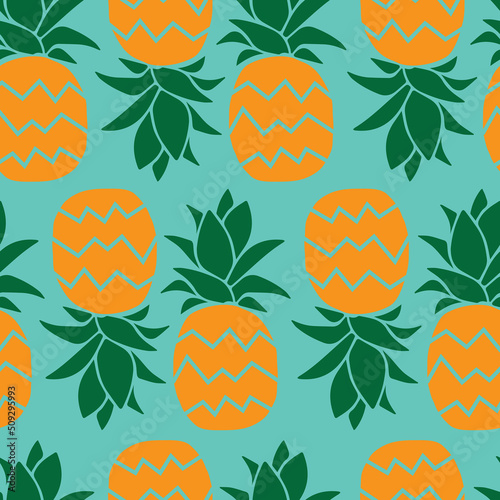 Tropical fruit pineapple pattern