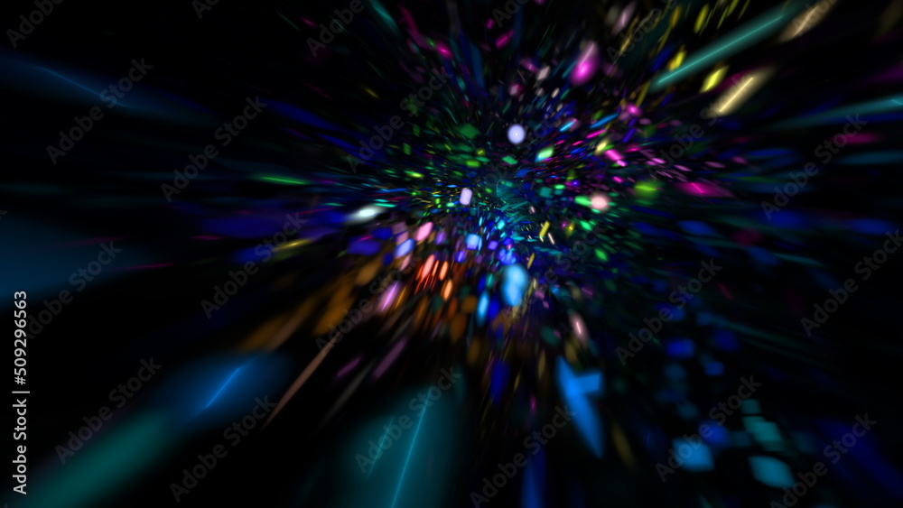 Fototapeta premium Big data transmission cloud computing, digital information database. High-speed mathematical calculations. Future technology, cyber security concept background. 3d render