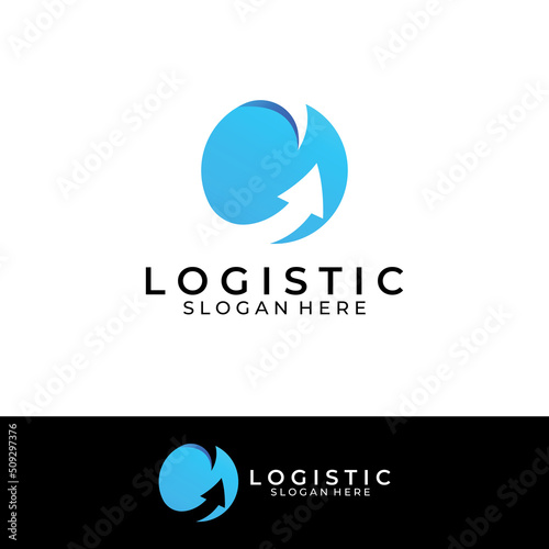 Logistics company vector logo, arrow icon logo, fast digital delivery logo. Using simple and easy logo vector editing.