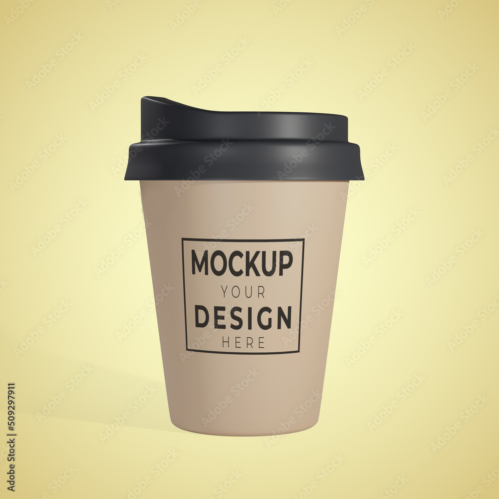 3d coffee cup mockup transparent background easy to change premium