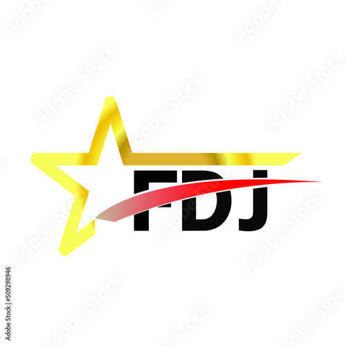 FDJ letter logo design. FDJ creative  letter logo. simple and modern letter logo. FDJ alphabet letter logo for business. Creative corporate identity and lettering. vector modern logo  photo