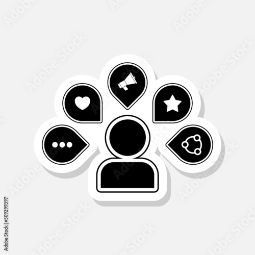 Influencer icon sticker sign for mobile concept and web design