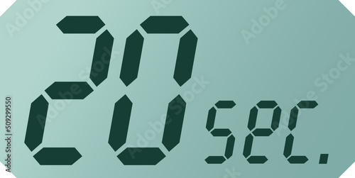 Simple 20 second digital timer clock icon 